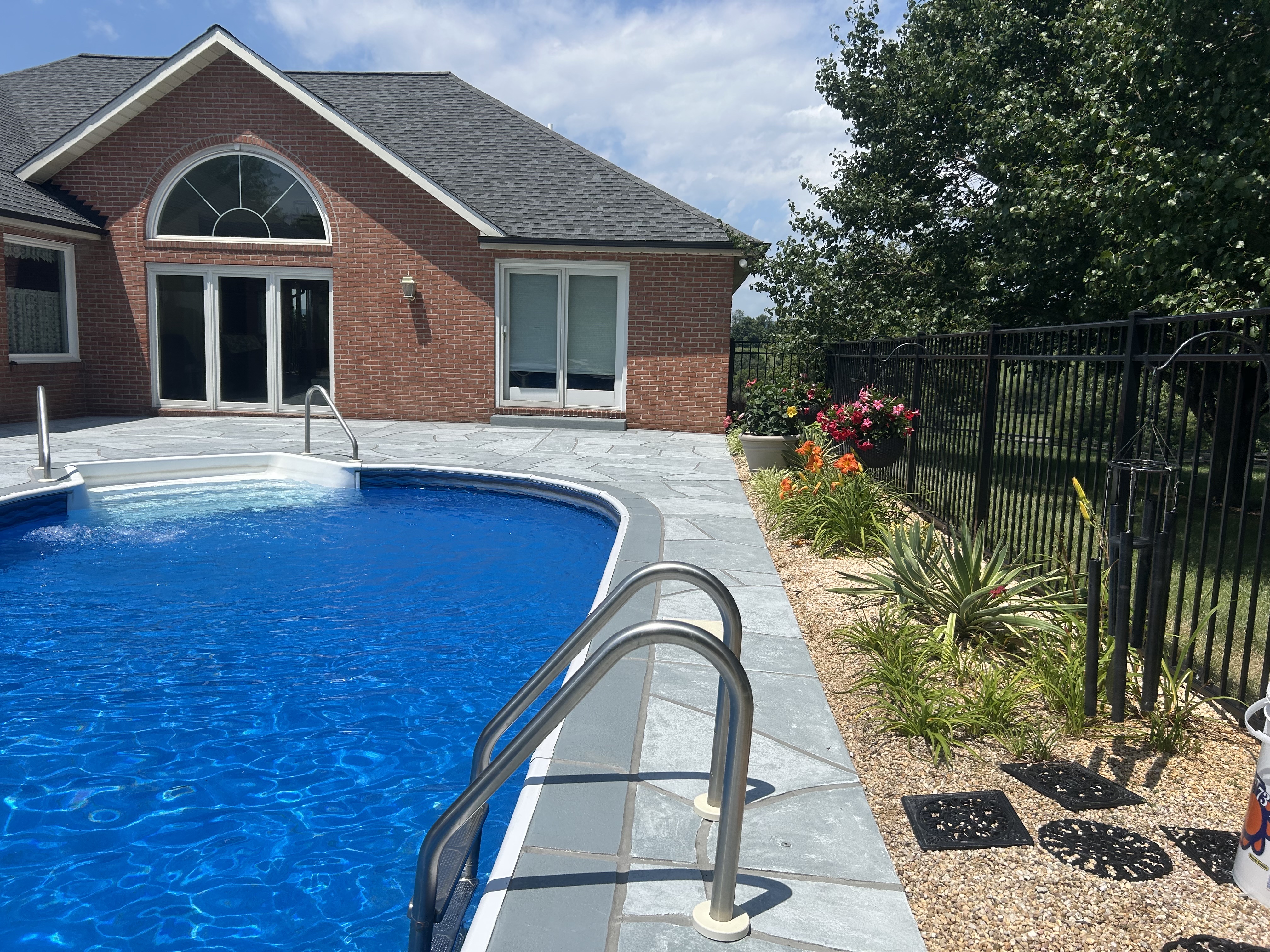 Granite Boulder concrete pool deck repair featuring bold granite-style aesthetic in Hartford, CT