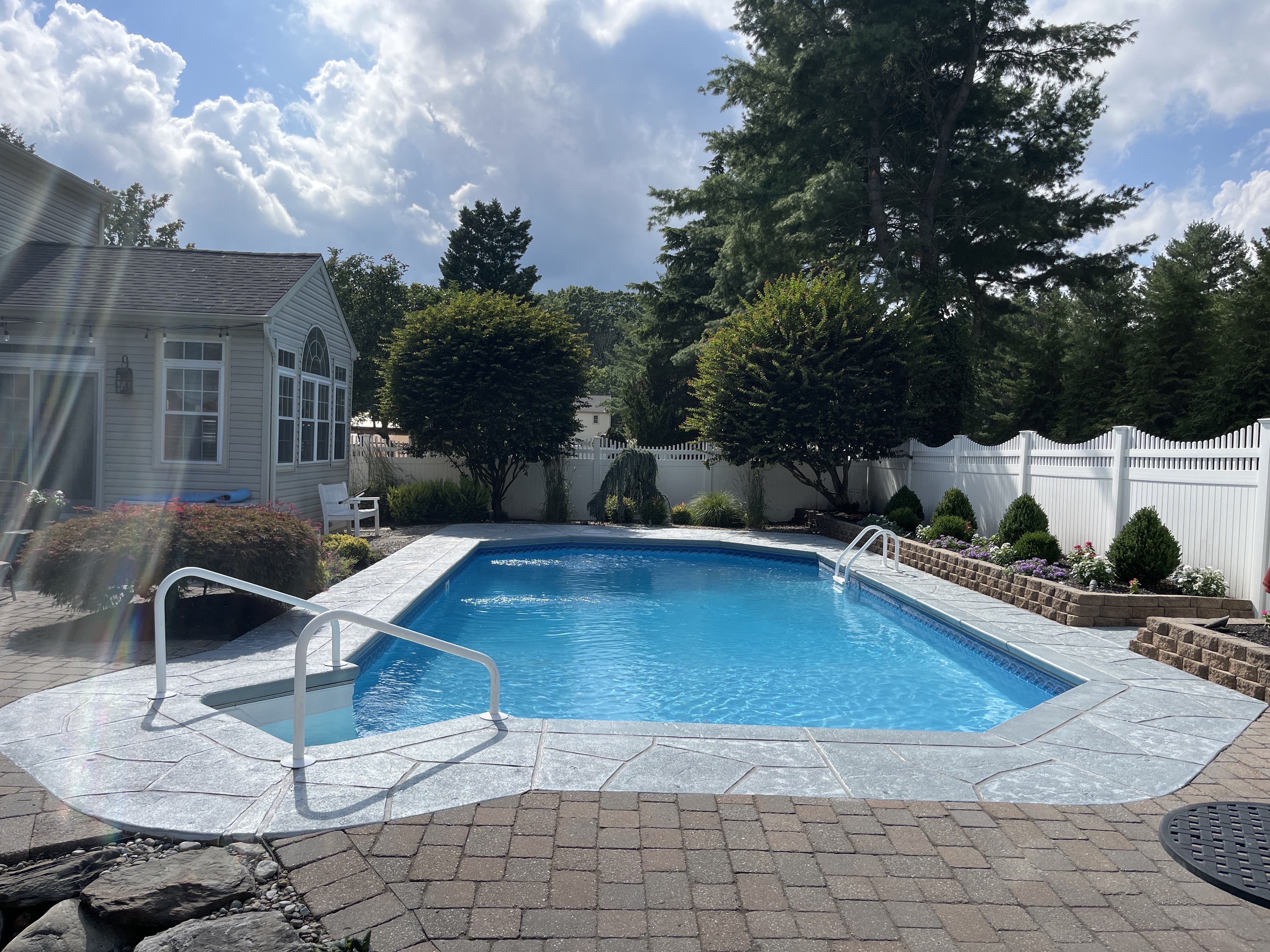 Granite Boulder concrete pool deck repair featuring textured stone surface in Hartford, CT