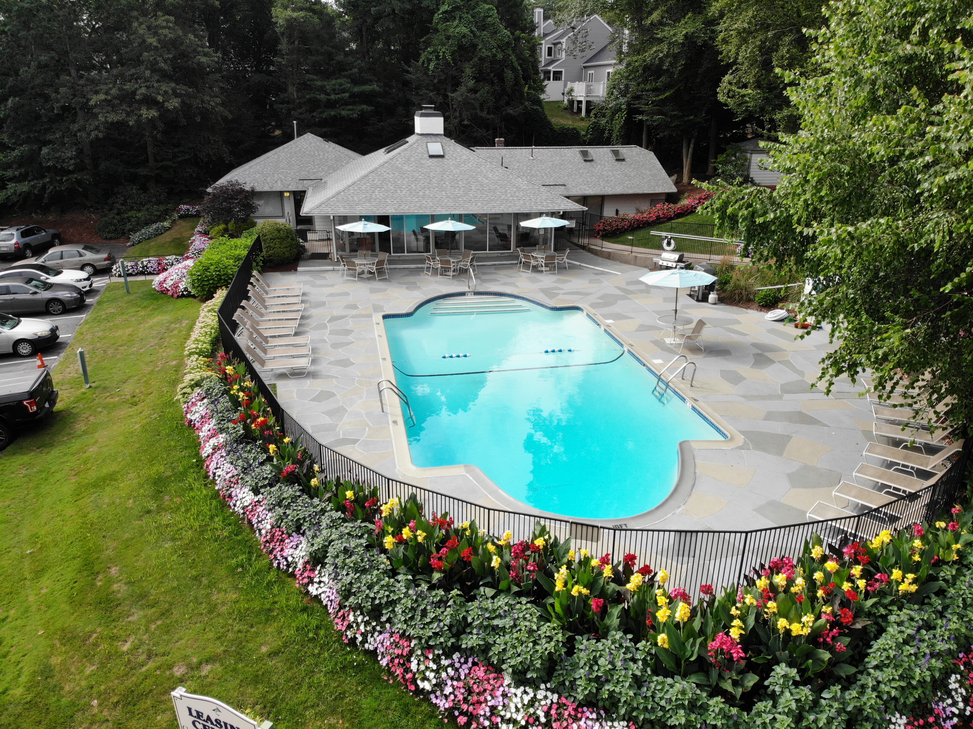 Granite Slate pool deck concrete repair and resurfacing project.