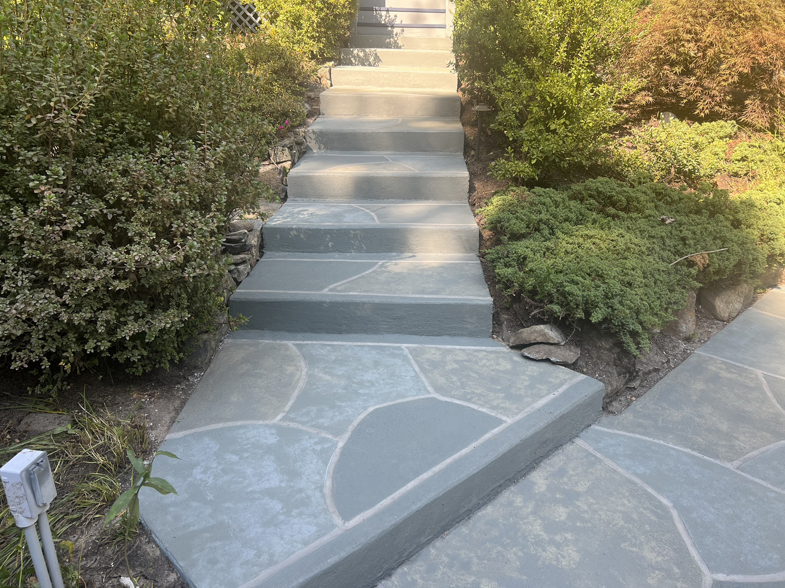 Granite Slate pool deck concrete repair and resurfacing project.