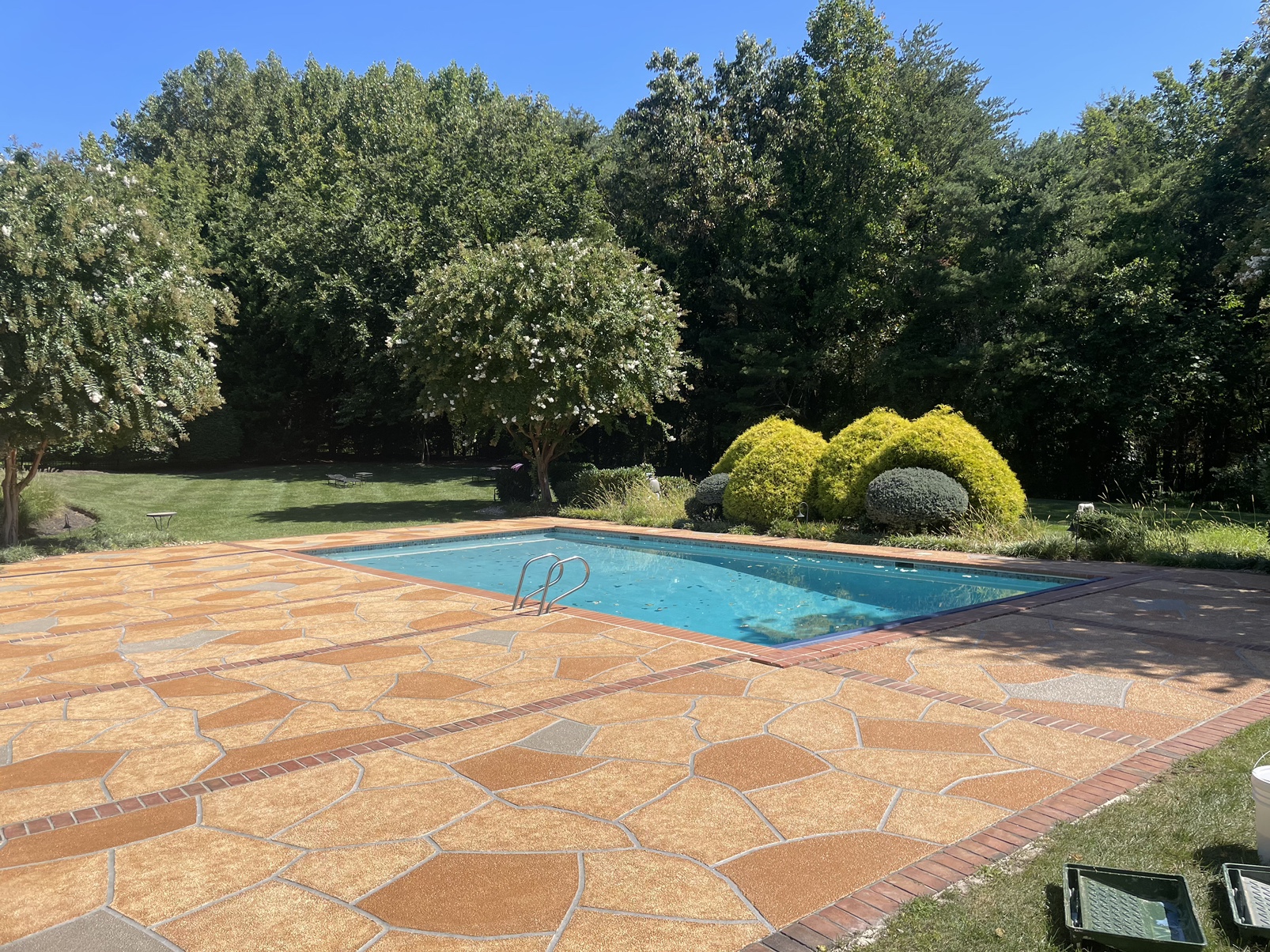 RenuKrete Tuscany-style resurfaced pool deck featuring enhanced aesthetic detail in Hartford, CT
