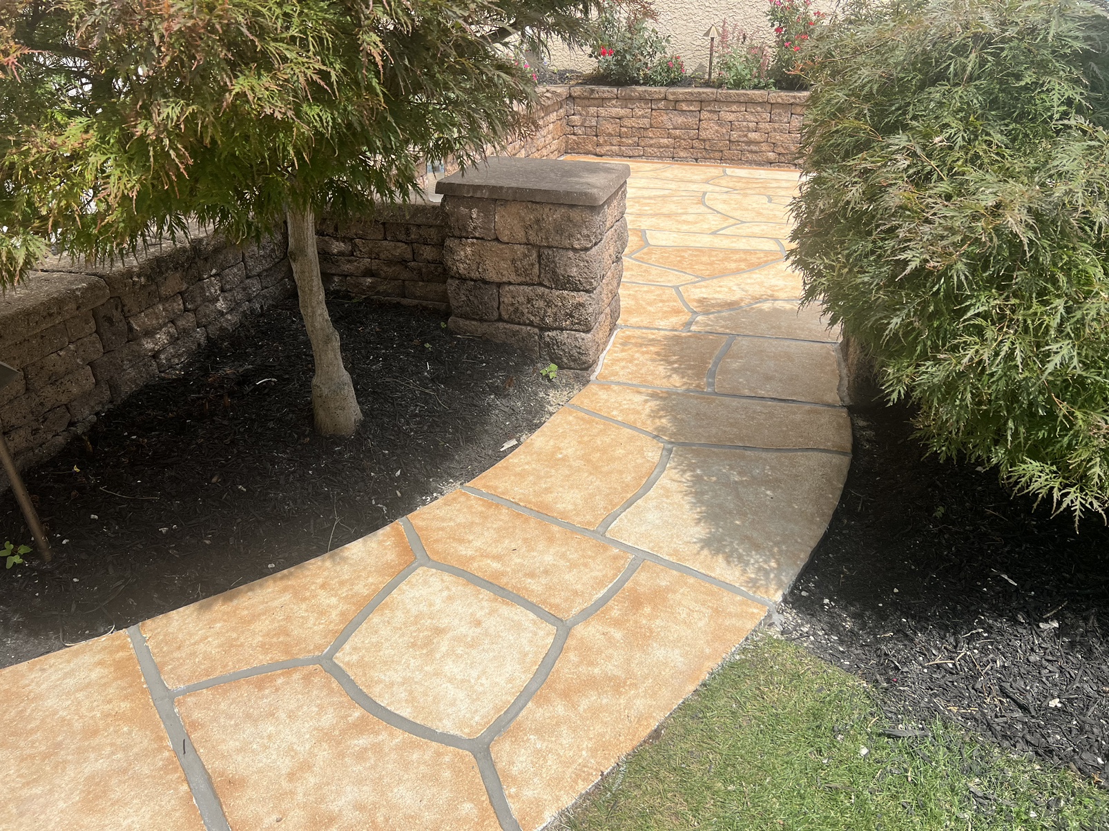 Pool deck resurfaced in Tuscany finish showing subtle textured surface